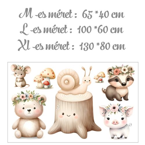 falmatrica gyerekszobába erdei mintás