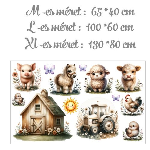 Vidéki farm állatokkal - Ajándékba választható XL méret