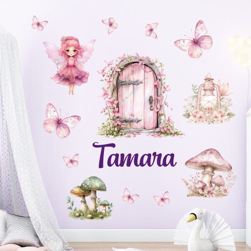 falmatrica babaszobába tündéres dekor matrica watercolor