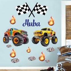 Falmatrica gyerekszobába monster truck saját névvel