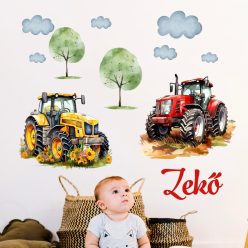 falmatrica gyerekszobába traktoros saját névvel