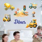 falmatrica munkagépek billencs saját névvel matrica