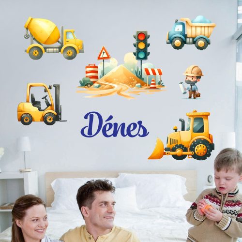 falmatrica munkagépek billencs saját névvel matrica