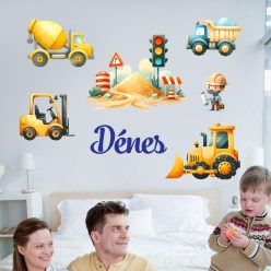 falmatrica munkagépek billencs saját névvel matrica
