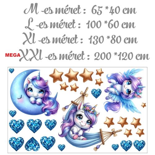 Cuki unikornisok- Ajándékba választható MEGA XXL méret
