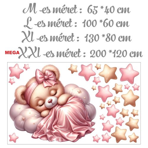 Csillagos macilány - Ajándékba választható MEGA XXL méret