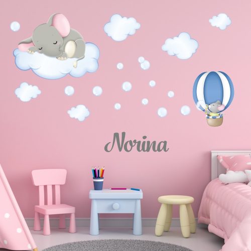 falmatrica baba elefánt dekoráció saját névvel