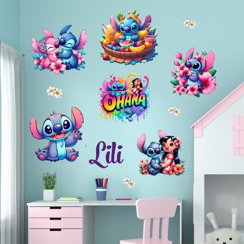 Stitch és Lilo - falmatrica bármilyen névvel